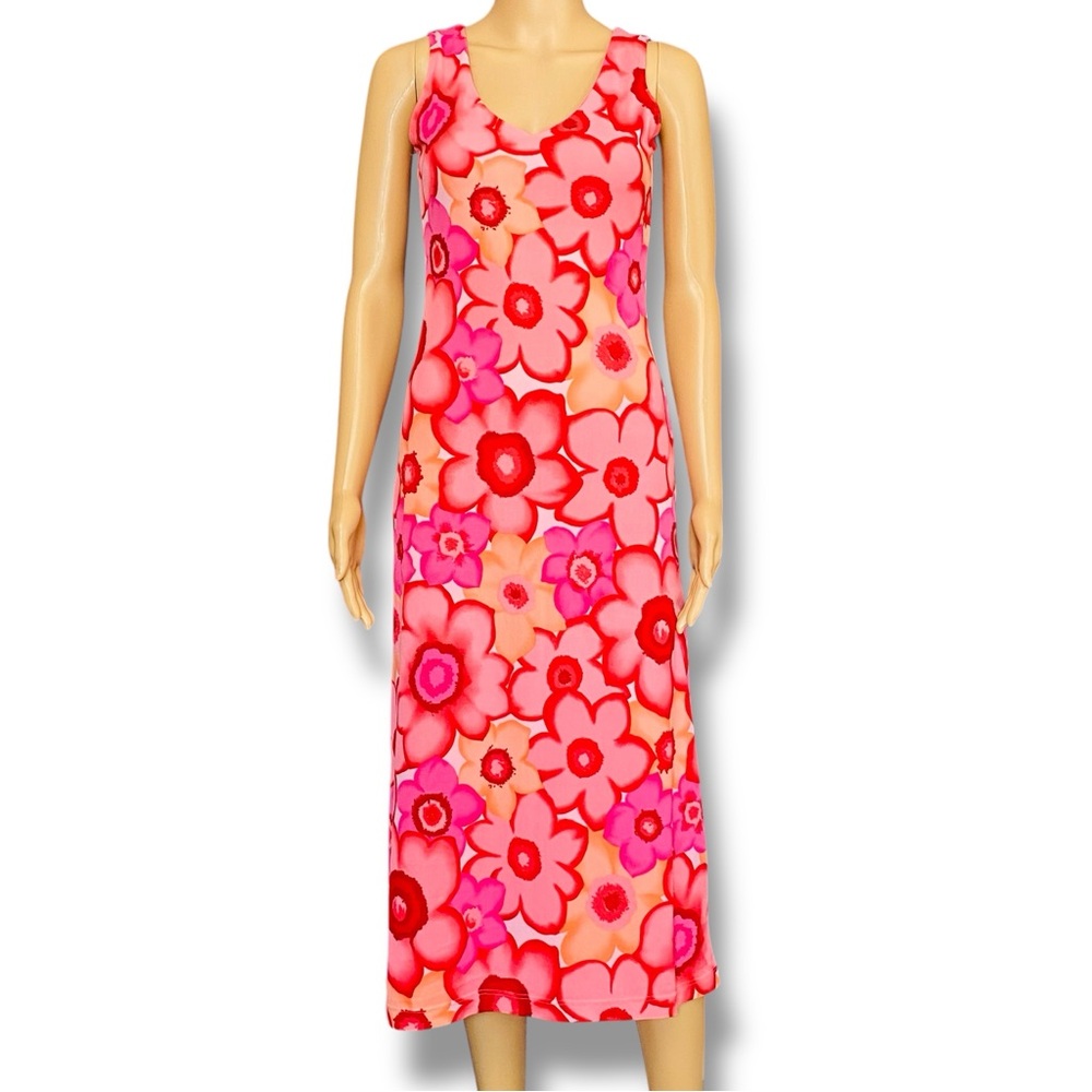 Sleeveless Pink Floral Slip Dress